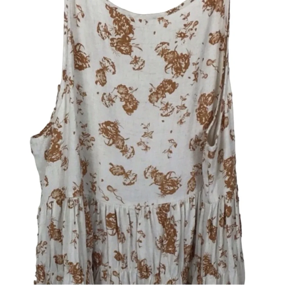 En Creme Floral Tiered Tunic Top (Size: Small) - Picture 4 of 8